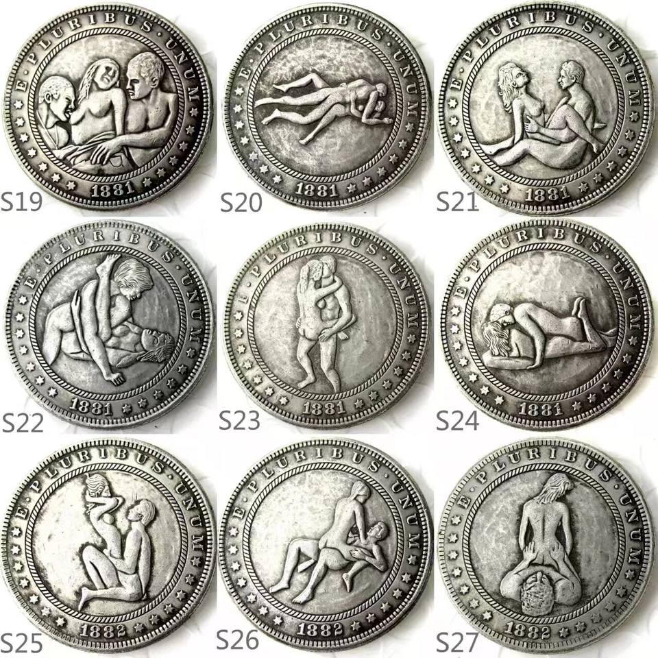 1 Juego Hobo Nickels Moneda Kama Sutra Pareja Kinky Love Token Fantasía Arte Único Foto 4 de 4