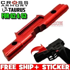 Cross Armory RED EXTENDED SLIDE LOCK for TAURUS G2 G3 TAKE DOWN STAINLESS STEEL