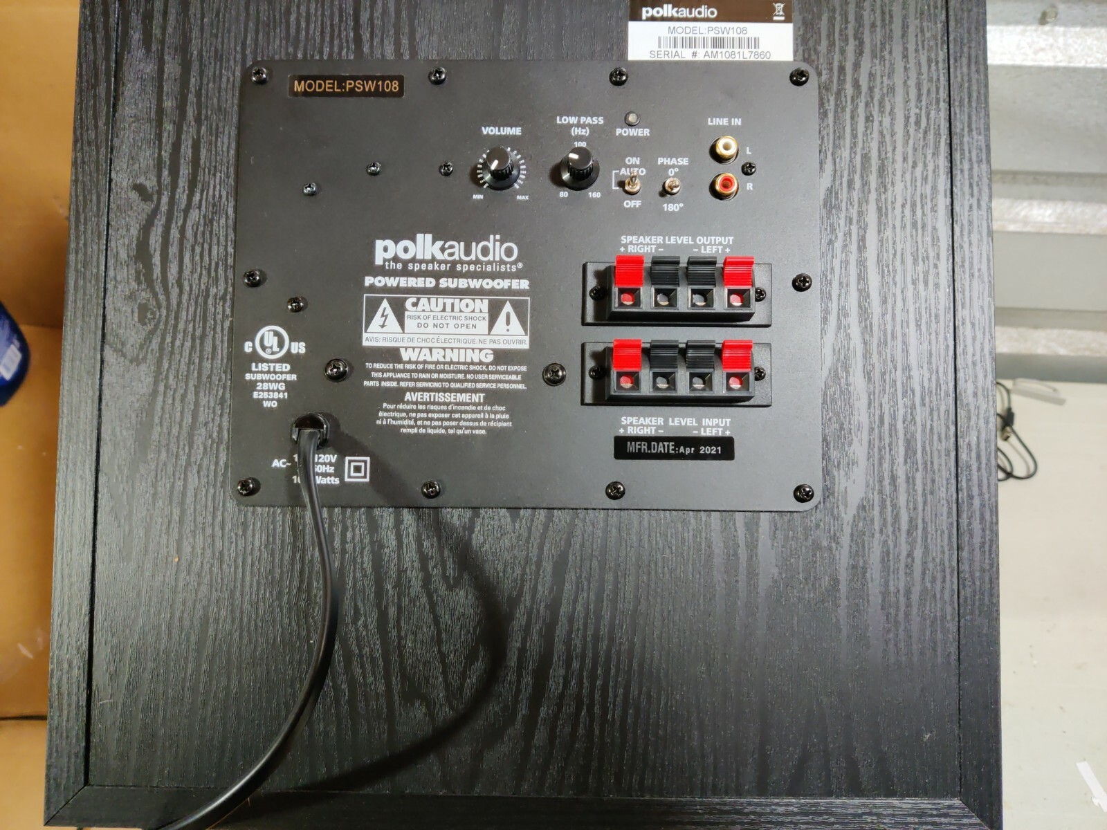 Polk PSW108 10\
