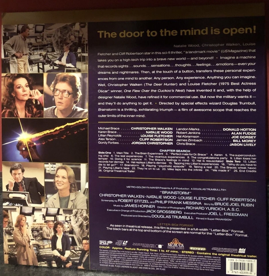 BRAINSTORM Laserdisc LD WIDESCREEN FORMAT EXCELLNT CONDITION VERY RARE W/TRAILER Foto 2 de 3