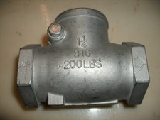 STAINLESS STEEL 1-1/4" NPT SWING CHECK VALVE 200 WOG CAST CF8M 316