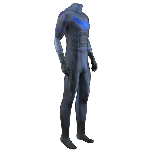 Cosplay The Batman Nightwing Robin Jumpsuit Superhero Adult Kids Bodysuit Mens - Picture 11 of 12