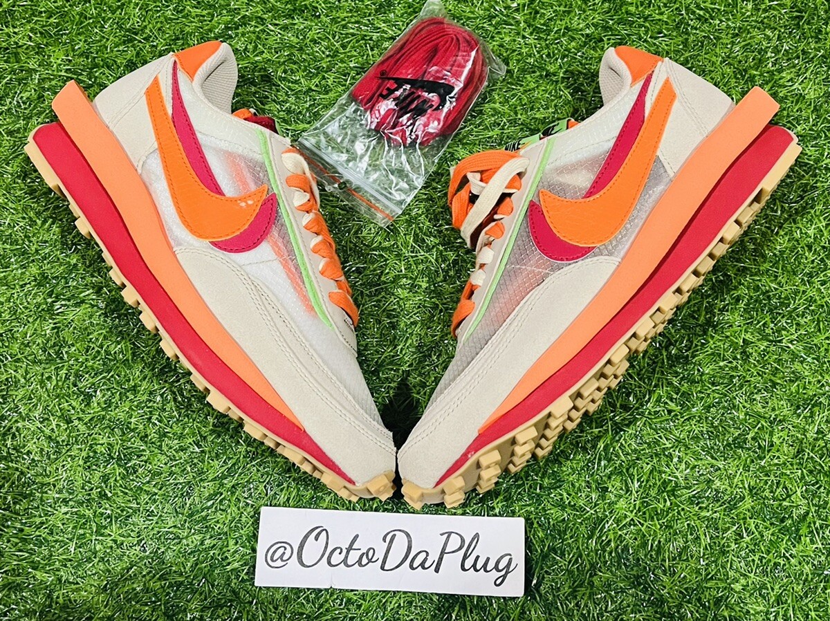 Size 8 - sacai x Clot x Nike LDWaffle Net Orange Blaze for  display picture 1
