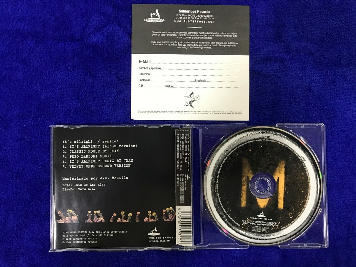 Marlango CD It's Allright Remixes Carlos Jean Pepo Lanzoni Marlango CD It's Allright Remixes Carlos Jean Pepo Lanzoni
