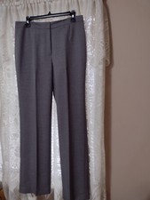 Kasper Women's Kate Classic Fit Straight Solid Dress Pants 8 Gray Lined Waist33