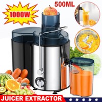 1000W Juicer Machine Whole Vegetable Fruit Juice Extractor Stainless Steel 500ML