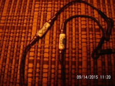 Eyeglass Chain , Black Rope , White Beads With Blue Flowers