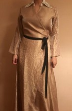 embellished collar genuine swarovski Wrap Dress kaftan size 6 US SMALL