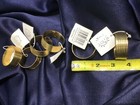 KEMP & BEATLEY NAPKIN RINGS set of 6 RIBBED BRASS new with tags! EXCELLENT! — photo 3