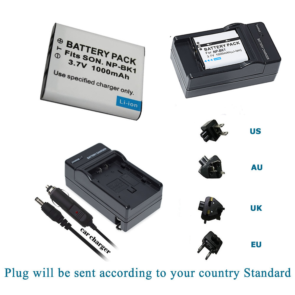 Battery & Charger For Sony NP-BK1 Cyber-Shot DSC-W370 R W370 G