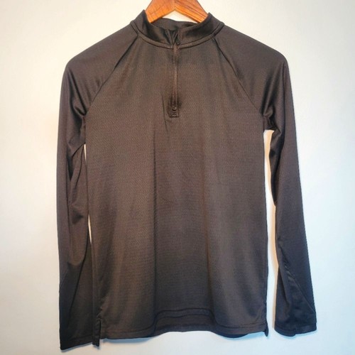 All In Motion 1/4 Zip Black Long Sleeve Shirt Top Girls Size Large (12-14)