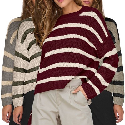 JDY Damen Strick Pullover Damenpullover Pulli Streifen Oberteil JDYJusty