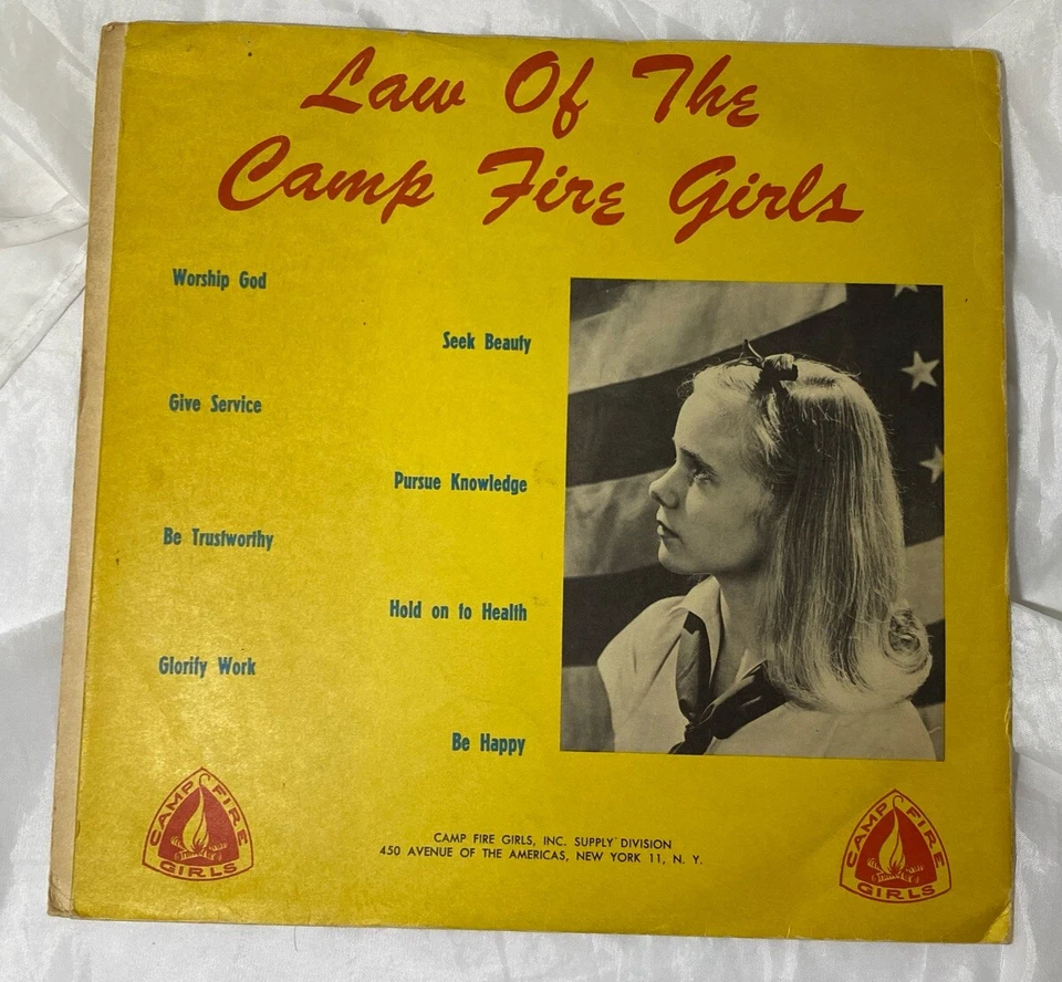 Songs & Law of The CAMP FIRE GIRLS Campfire 1954 Two 10" EX RARE 78RPM Record - Image 2 of 4