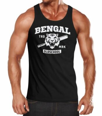 Herren Tank-Top Bengal Tiger Baseball Sport USA Muskelshirt Muscle Shirt