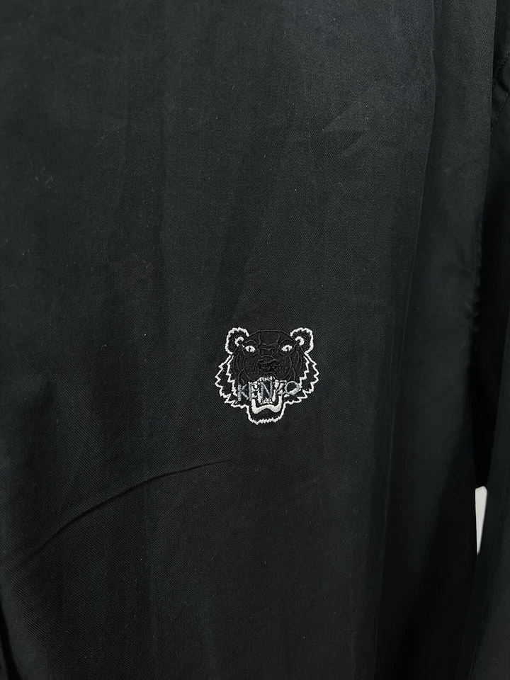 Kenzo Paris Overshirt Size XL Black Logo Casual Fit - Image 4 of 4