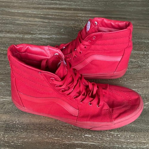 all red sk8 hi vans