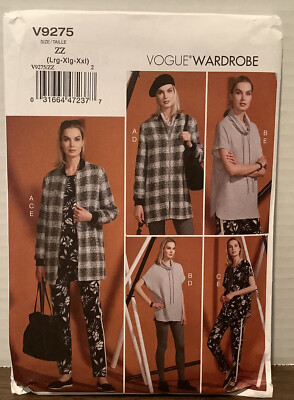 Vogue V9275-Misses Jacket, Pants, Leggings & Tunic - Size L -XXL Uncut Pattern