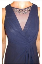  ELIZA J EMBELLISHED CHIFFON FIT & FLARE GOWN  DRESS sz  2