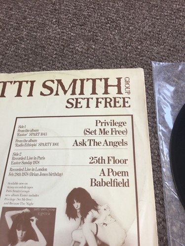 Patti Smith Group-Privilege (set Me Free) 1978 Arista 12” U.K. Press Pic Cover - Picture 9 of 13
