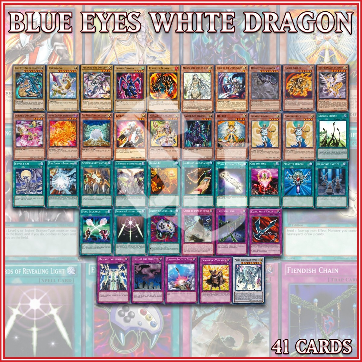 KAIBA'S BLUE EYES WHITE DRAGON DECK 41 | Silver Azure Maiden Kaiser YuGiOh KAIBA'S BLUE EYES WHITE DRAGON DECK 41 | Silver Azure Maiden Kaiser YuGiOh