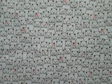 CATS BLUSHING ROWS DEAR STELLA CAT WHITE COTTON FABRIC FQ 