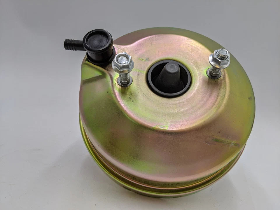 Potenciador de freno eléctrico 8" dorado doble diafragma universal Hot Rod retro ajuste Jeep CJ Foto 3 de 4