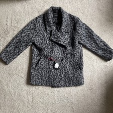 Women`s Scotch & Soda Faux Fur Leopard Coat |  Size Large | Wool Blend | Maison