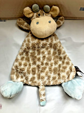 Demdaco Nat  Jules Giraffe Security Blanket Tan Blue 2013 Rattle