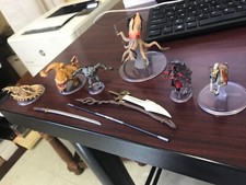 Lot of 6 D  D Figurines w/weapons