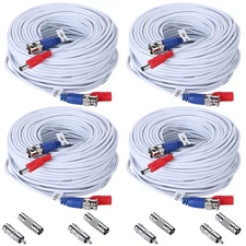 SANNCE 4x 100ft Video Power Cable BNC RCA Wire for Security Camera System XCL038