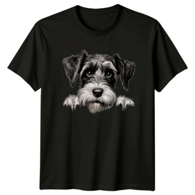 Süßes Schnauzer Hund Portrait Haustier Tier Rasse Liebhaber T-Shirt