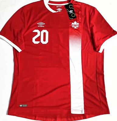 RED-MEN-L JONATHAN DAVID #20 TEAM CANADA OFFICIALLY LICENSE UMBRO