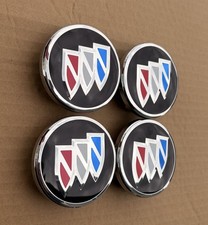 Set Of 4 Buick 65mm Black Chrome Wheel Center Caps Snap In Hub Caps