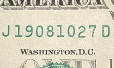 (0325) 2021 $1 Dollar Bill-Fancy Serial-Birthday/Anniversary-October 27, 1908