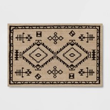 2'x3' Washable Woven Accent Rug Black/Tan - Threshold