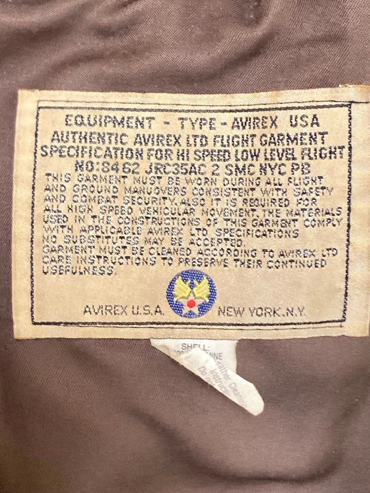 Véritable blouson aviateur AVIREX cuir Type A-2 A2 - 1978 Taille XXL - Vintage - Photo 4/4