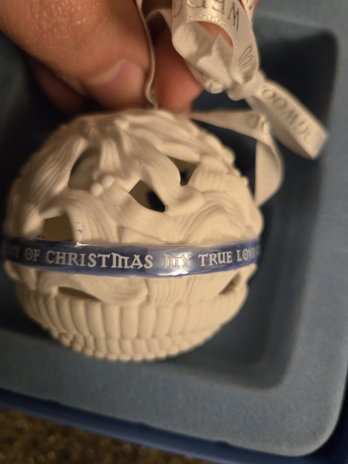 Wedgwood Jasperware 12 Days Of Christmas Ornament Three French Hens with Box 3rd