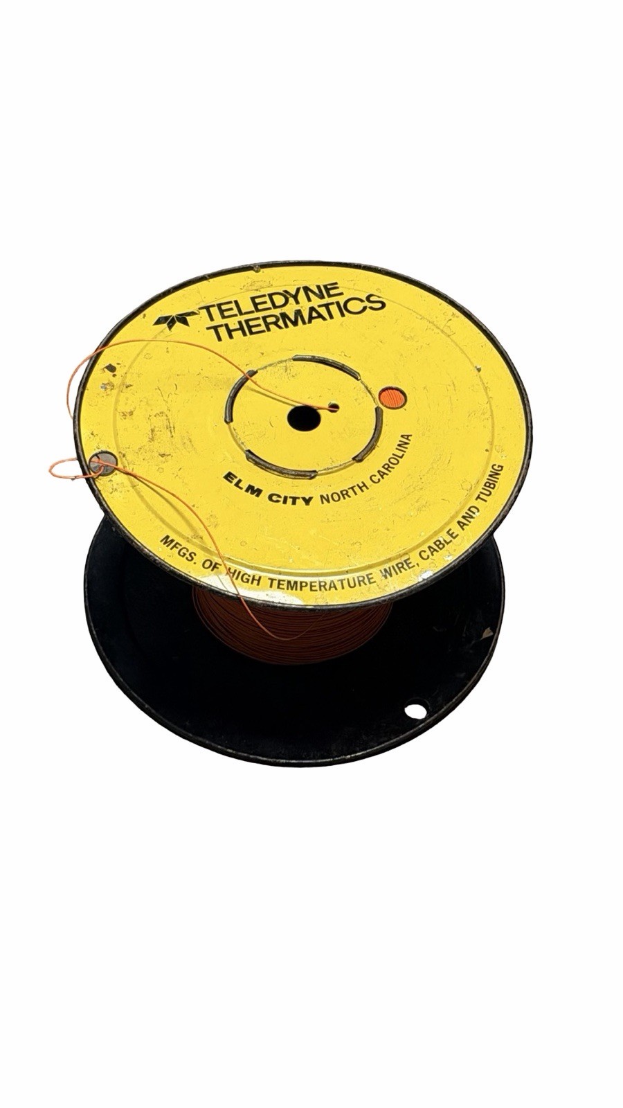 Teledyne Thermatics High Temperature Wire Spool Approx 1/2 Roll Orange Vintage