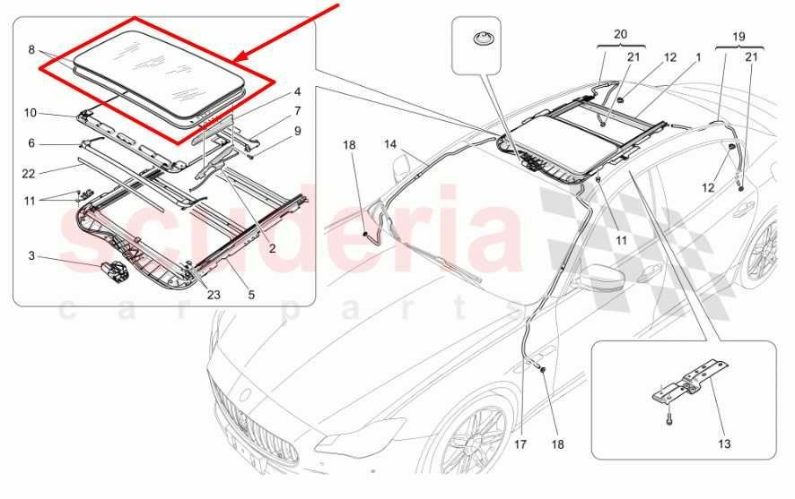 2014-2020 Maserati Ghibli S Q4 Roof Sunroof Window Glass 673009009 OEM