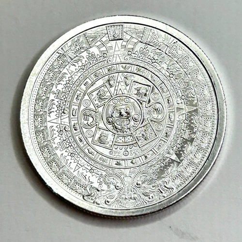 1/4 oz Aztec Calendar .999 Fine Silver Round Bullion Golden State Mint - 02