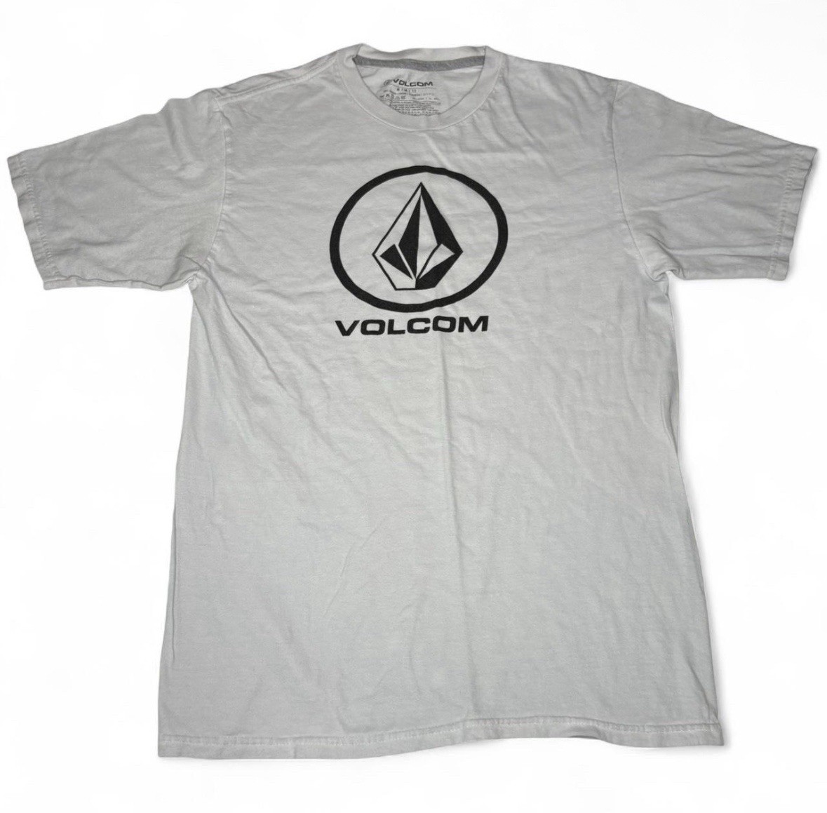 Volcom Size Medium White Short Sleeve Shirt Classic Logo Skateboard Tee