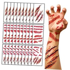 30 Sheets Halloween Temporary Tattoos, Scar and Fake Halloween Horror Scar