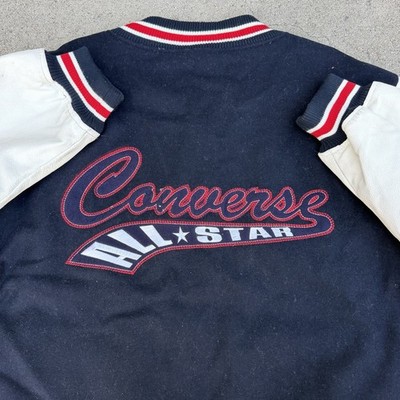 Vintage 90s Converse All Star Leather Wool Letterman Varsity