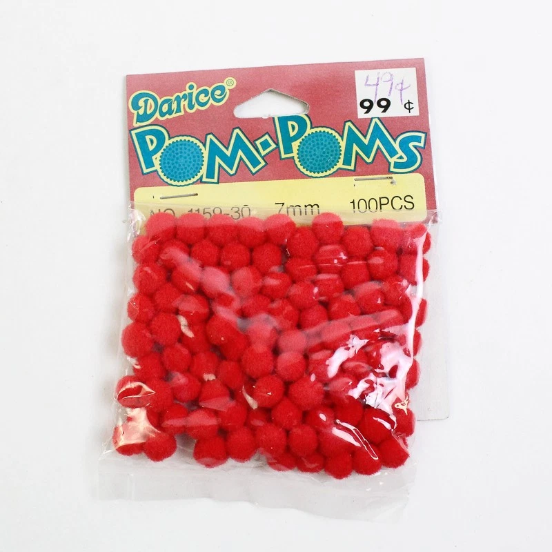 Pompones rojos Darice vintage verdes 3 mm 5 mm 7 mm 300 piezas en total Foto 3 de 4