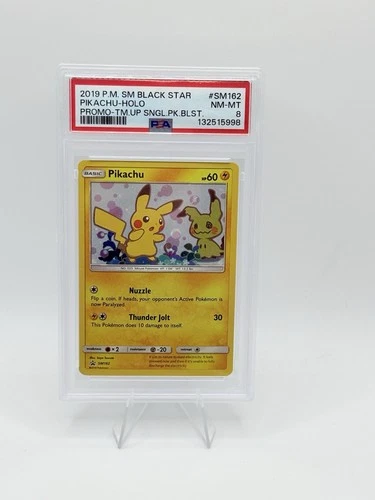PSA 8 2019 Pokémon Sun & Moon Team Up Pikachu Blister Black Star Promo SM162