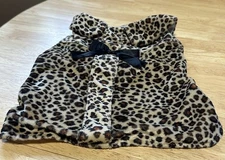 Top Paw Dog M Medium Sweater Jacket Coat Leopard Print With Black Bow