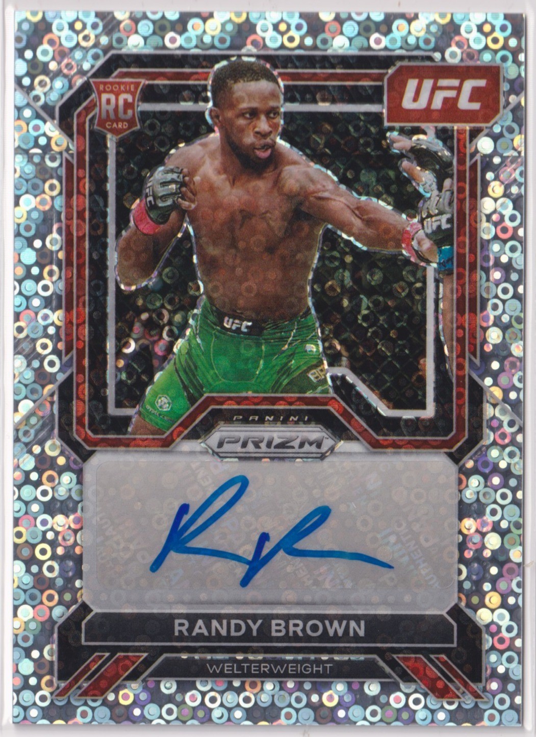 2023 Panini Prizm UFC Randy Brown Silver Disco Rookie Autograph Auto SA-RBR