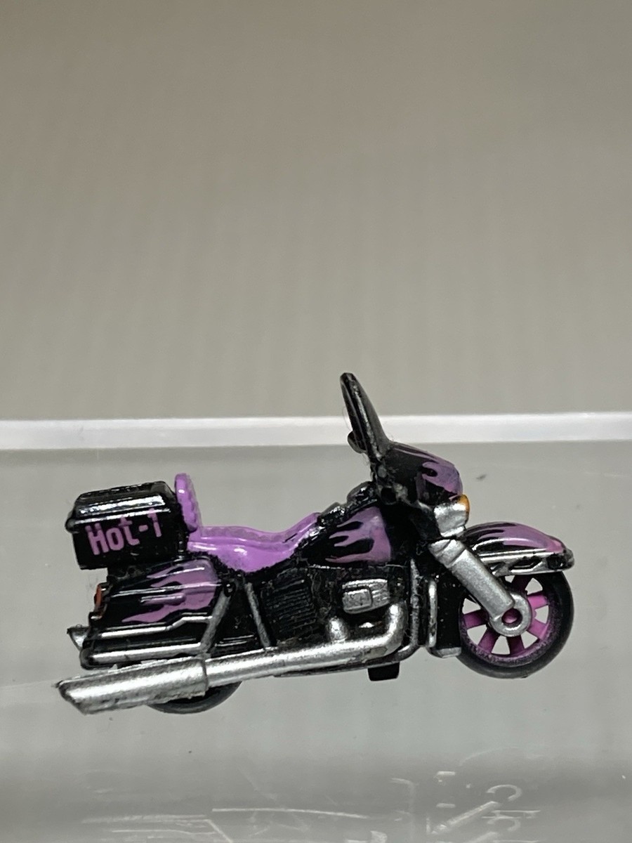 Micro Machine Motorcycle Black Purple Flames Hot-1 Toy Vehicle Micro Machine Motorcycle Black Purple Flames Hot-1 Toy Vehicle