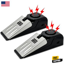 2 Pack Security Door Stop Alarm 120DB Hotel Home Portable Security Safety Tool