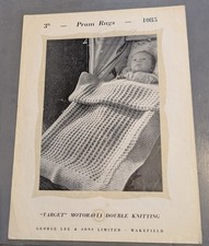 Vintage 1950s Baby's Pram Blankets Knitting Pattern, 2 Styles
